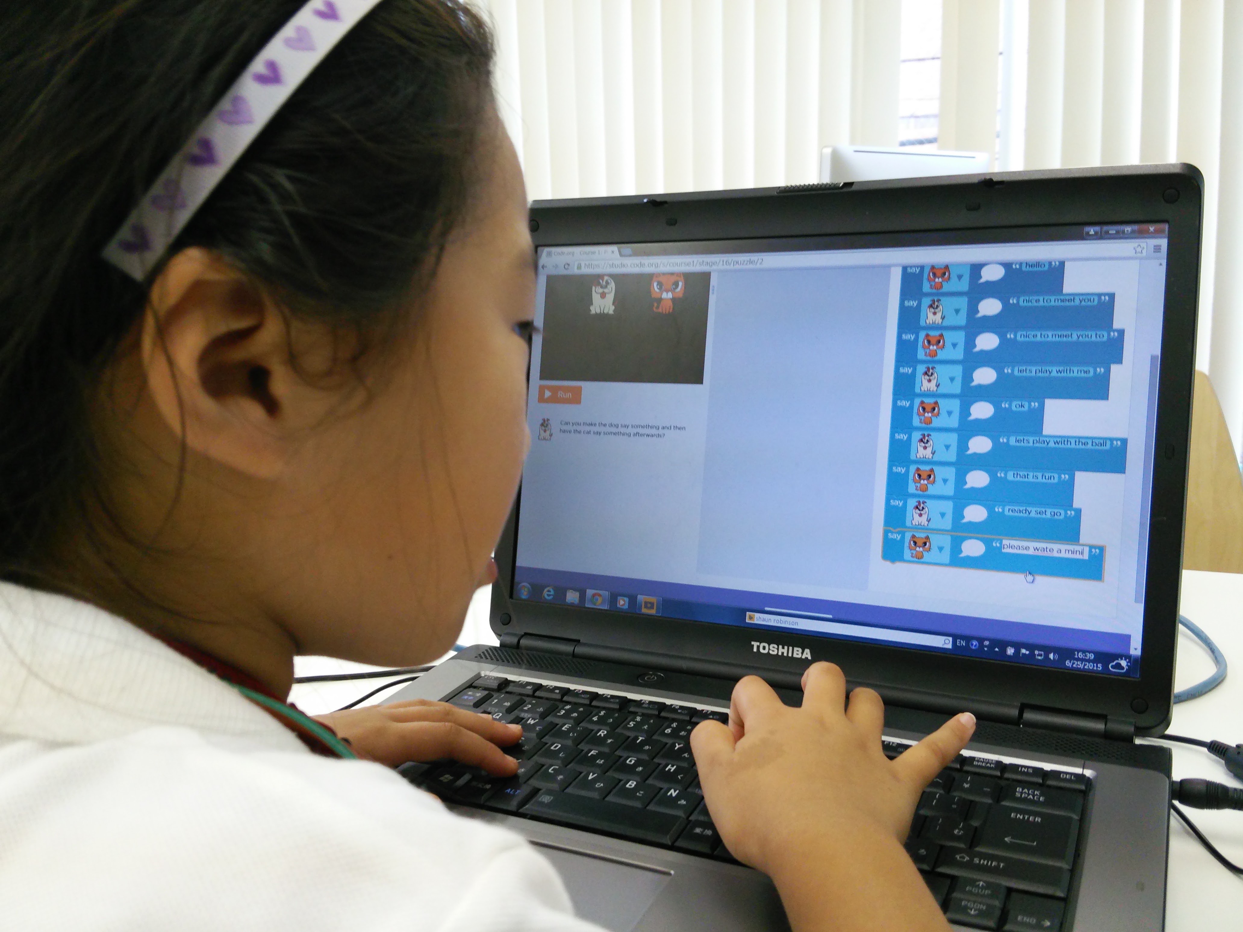 Student working